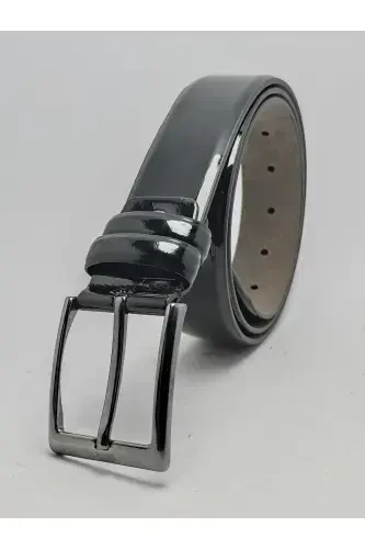 2-Pack Classic Men's Belt - Black Patent - 4