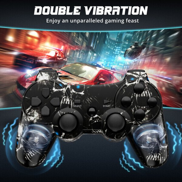 2 Pack Controller Compatible with Playstation 3, Wireless Controller for PS3/PC, Double Vibration - 3