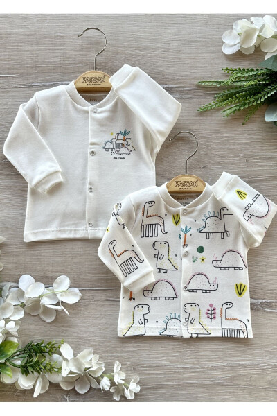 2-Pack Cotton Knit Baby Top & Cardigan Set Dinosaurs - 1