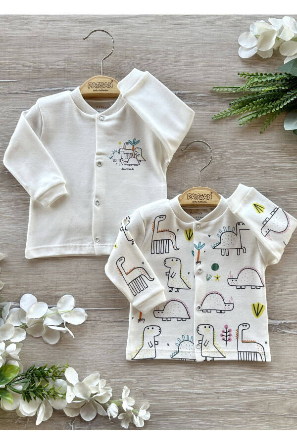 2-Pack Cotton Knit Baby Top & Cardigan Set Dinosaurs - 1