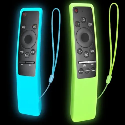 (2 Pack) Cover for Samsung Remote Silicone Protective Case Compatible with Samsung TV Remote Control Cover BN59 Series Glow in The Dark Remote Skin Sleeve - OMAIC