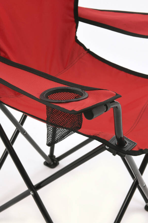 2 Pack Director Camping Chair Picnic Chair Folding Chair with Carry Bag Red - 5