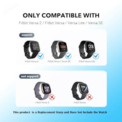 2 Pack Elastic Bands Compatible with Fitbit Versa 2 Band for Women Men, Soft Adjustable Nylon Breathable Replacement Band for Versa/Versa 2/Versa Lite/SE Smartwatch Loop Wristband - 2