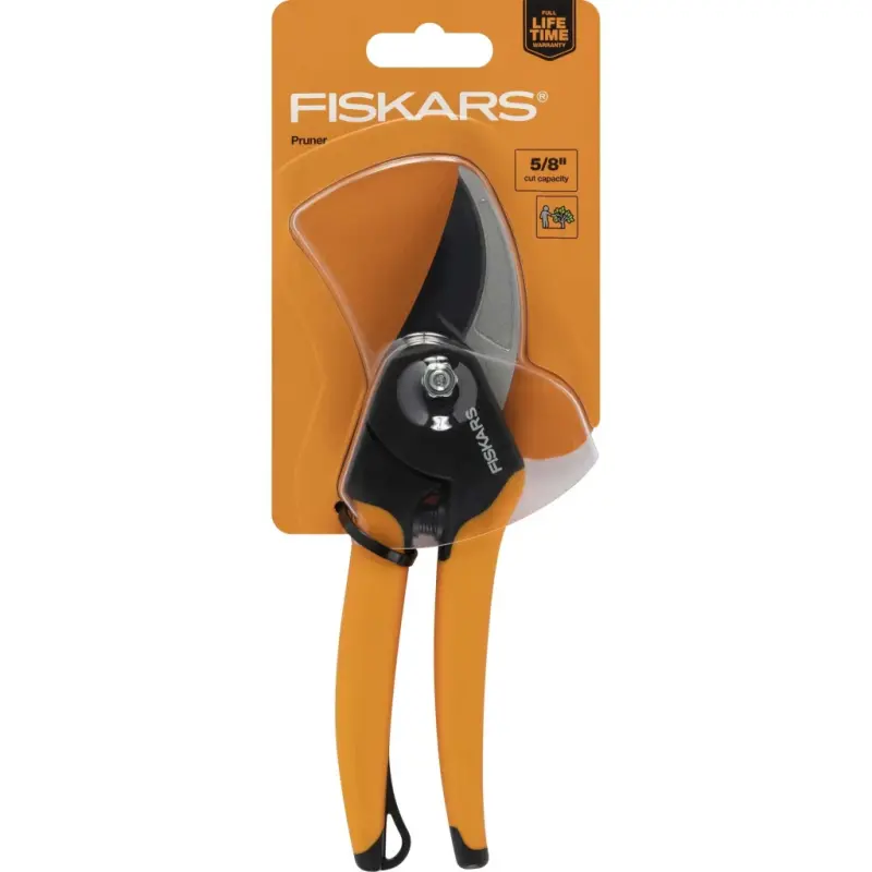 (2 pack) Fiskars Bypass Pruner Garden Tool with Steel Blade and SoftGrip Handle, Black and Orange - 5