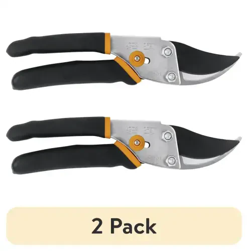 (2 pack) Fiskars Traditional Bypass Pruner, Steel Blade and Non-Slip Handle ,5/8