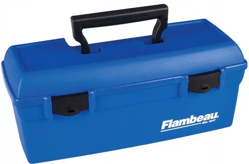 (2 pack) Flambeau Outdoors, 6009TD Lil Brute Fishing Tackle Box with Lift-Out Tray, Blue, 13 inches Long, Plastic - 1