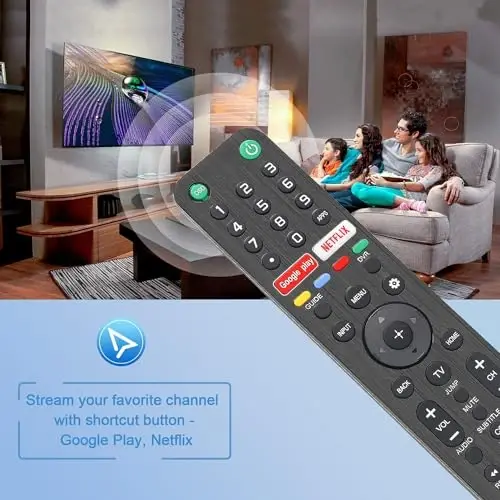 Gvirtue RMF-TX500U Universal Remote Control for Sony Smart TV Remote, for All Sony Bravia LED OLED LCD 4K UHD HDTV HDR Android TV - 5