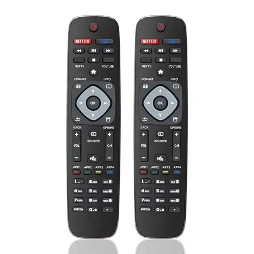 (2-Pack) for Philips TV Remote Replacement, Compatible with All Philips LED/LCD/HDTV/UHD Smart TVs (NH500UP) - 1