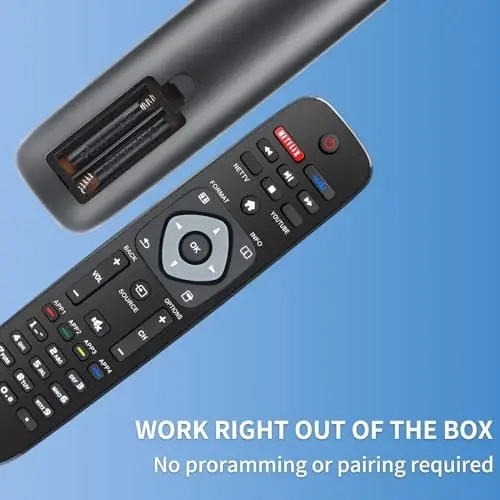 (2-Pack) for Philips TV Remote Replacement, Compatible with All Philips LED/LCD/HDTV/UHD Smart TVs (NH500UP) - 4