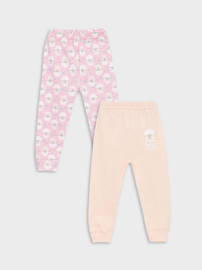 2 Pack Girls Baby Pajama Bottoms with Elastic Waist - 1