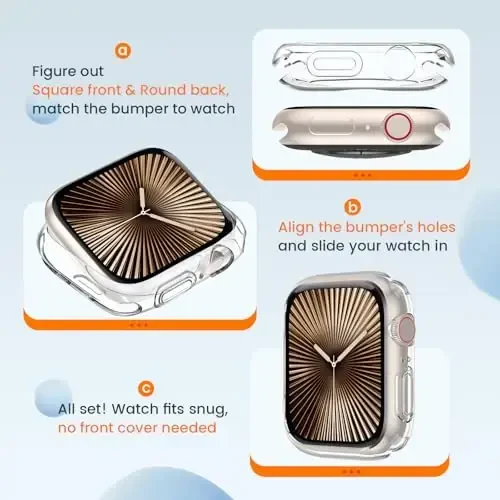 [2 Pack] Goton Bumper Case for Apple Watch Series 10 42mm, Ultra Thin Soft TPU Shockproof Case Cover Bumper Protector for iWatch Accessories (No Screen Protector) 42mm Clear+Clear - MODAZONE (1)