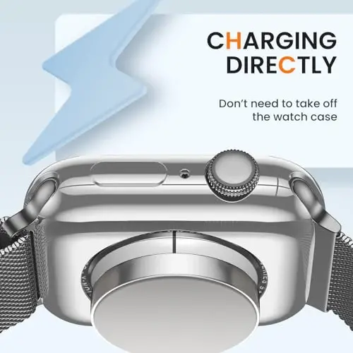 [2 Pack] Goton Bumper Case for Apple Watch Series 10 42mm, Ultra Thin Soft TPU Shockproof Case Cover Bumper Protector for iWatch Accessories (No Screen Protector) 42mm Silver+Silver - 5