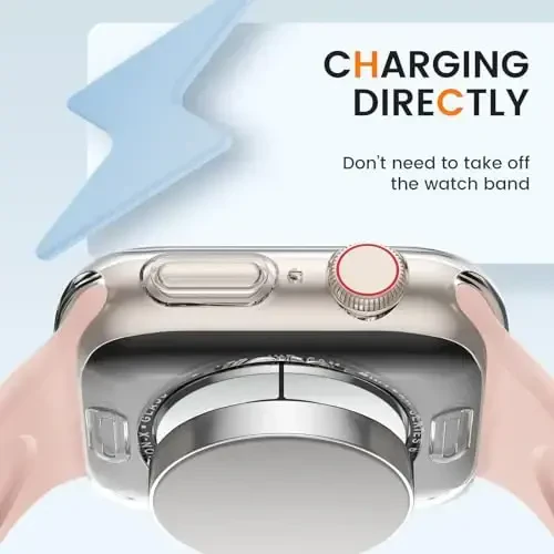 [2 Pack] Goton Bumper Case for Apple Watch Series 9 8 7 41mm, Ultra Thin Soft TPU Shockproof Case Cover Bumper Protector for iWatch Accessories (No Screen Protector) 41mm Clear+Clear - 6