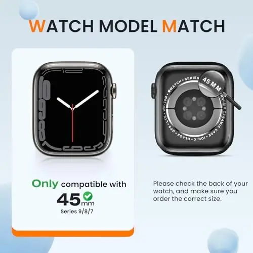 [2 Pack] Goton Bumper Case for Apple Watch Series 9 8 7 45mm, Thin Soft TPU Shockproof Case Cover Bumper Protector for iWatch Accessories (No Screen Protector) 45mm Silver+Silver - 2