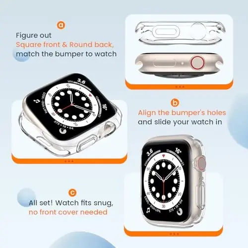 [2 Pack] Goton Bumper Case for Apple Watch Series SE2 SE 6 5 4 40mm, Ultra Thin Soft TPU Shockproof Case Cover Bumper Protector for iWatch Accessories (No Screen Protector) 40mm Clear+Clear - 3