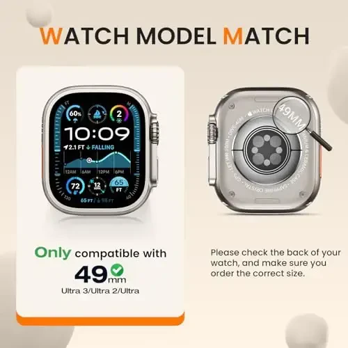 [2 Pack] Goton Bumper Case for Apple Watch Series Ultra 2 Ultra 49mm, Ultra Thin Soft TPU Shockproof Case Cover Bumper Protector for iWatch Accessories (No Screen Protector) 49mm Gold+Gold - 6