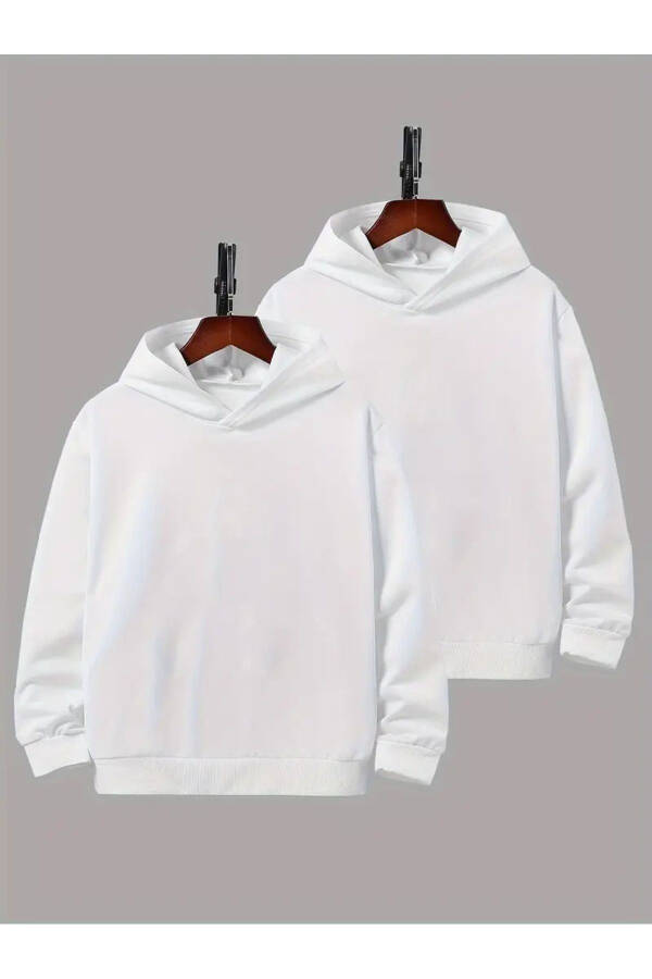 2-Pack Kids Unisex Plain Hooded Sweatshirt New Product - 1