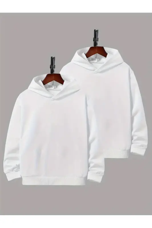 2-Pack Kids Unisex Plain Hooded Sweatshirt New Product - BAXIA