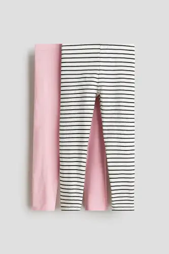 2-Pack Leggings - Pink/Striped - 1