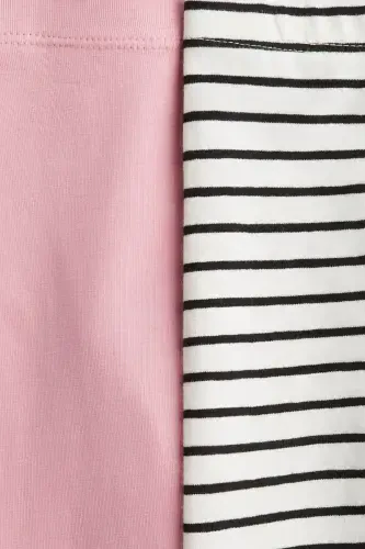 2-Pack Leggings - Pink/Striped - MODAZONE (1)