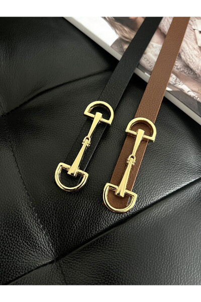 2-Pack Long Buckle Thin Women's Belt, Jacket Belt, Shirt Belt, Dress Belt - 5