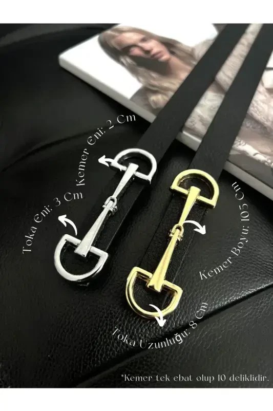 2 Pack Long Buckle Thin Women's Belt, Jacket Belt, Shirt Belt, Dress Belt - FIORI