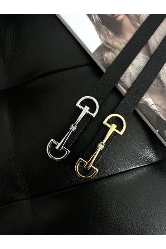 2 Pack Long Buckle Thin Women's Belt, Jacket Belt, Shirt Belt, Dress Belt - 3