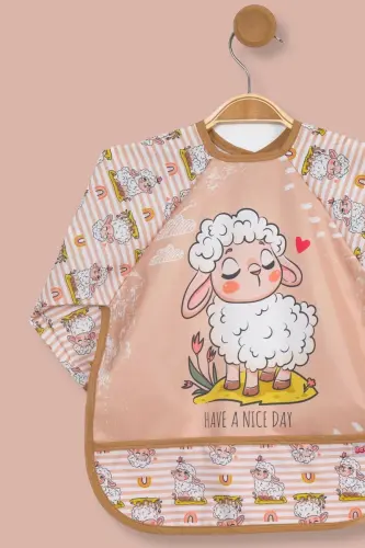 2-Pack Long-Sleeve Wearable Fawn-Lamb Print Liquid-Proof Activity & Feeding Bibs 6-24 Months - BEBECHI (1)