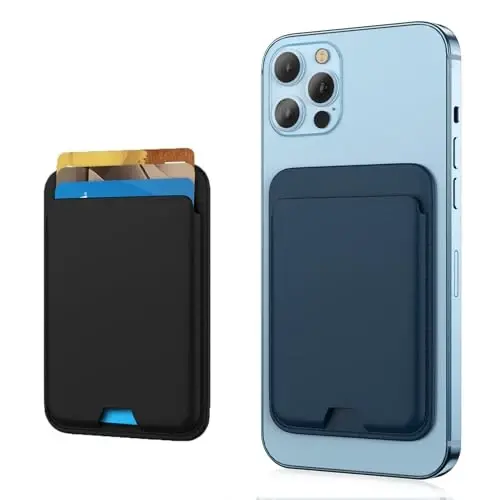 [2 Pack] Magnetic Wallet Card Holder Compatible with MagSafe Wallet for iPhone 15 Pro Max/15 Pro/15/15 Plus/iPhone 14 Model, Mag Safe Wallet for iPhone 15 14 13 12 Pro Max Plus Mini,Midnight&Blue - 6
