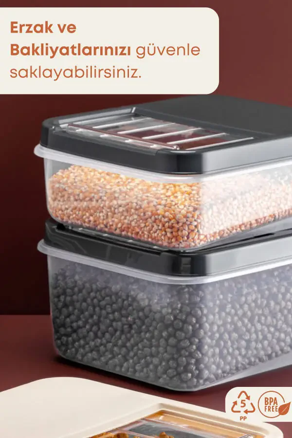 2-Pack Mega Boy Sliding Lid Food Storage Container Set - Multipurpose Refrigerator Organizer 10 lt - 3