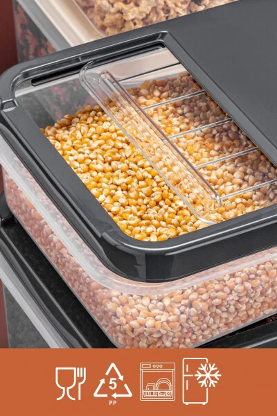 2-Pack Mega Boy Sliding Lid Food Storage Container Set - Multipurpose Refrigerator Organizer 10 lt - 4