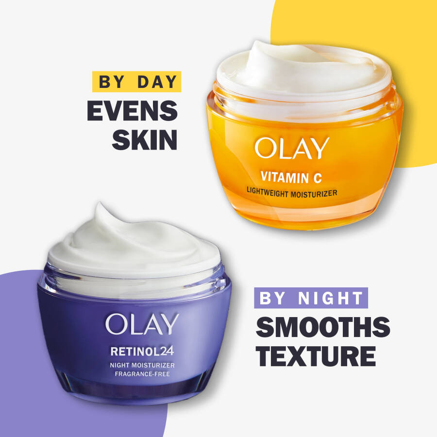 (2 pack) Olay Face Moisturizer Retinol 24 Night Cream, Regenerist, Fragrance Free Facial Moisturizer, 1.7 oz - 15