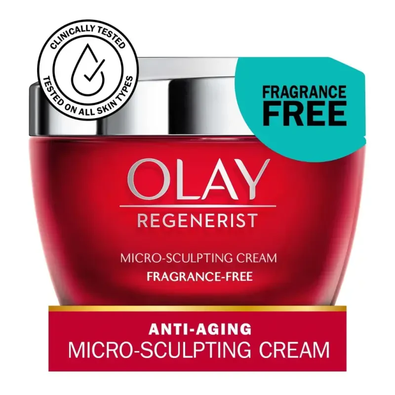 (2 pack) Olay Skin Care Face Moisturizer, Regenerist Micro-Sculpting Wrinkle Cream, Fragrance-Free, 1.7 oz - 2