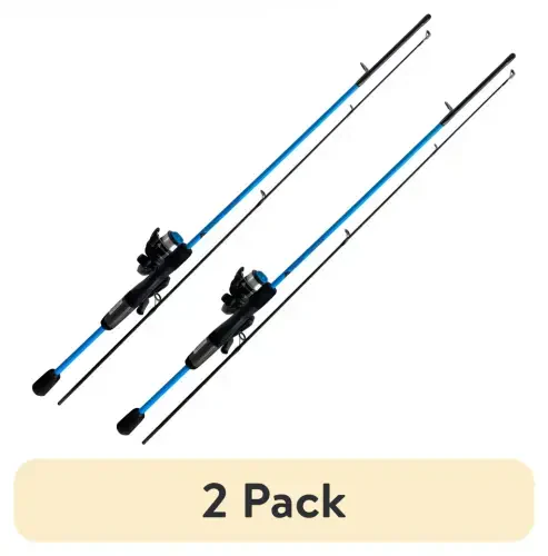 (2 pack) Ozark Trail Wayfarer Spinning Fishing Rod and Reel Combo, Blue - 1