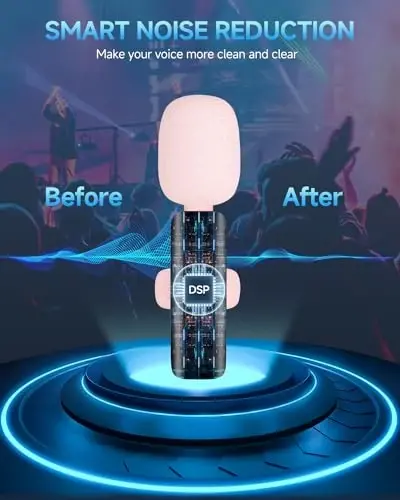 2 Pack Professional Wireless Lavalier Microphone for iPhone iPad (iPhone 14 and Below), Lapel Mics Plug-Play Clip on Lapel Mic for YouTube, Recording, Vlog, Facebook Live - 4