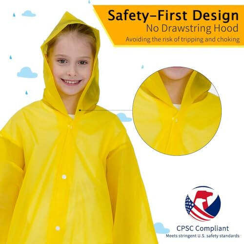 2 Pack Raincoats for Kids, Reusable Rain Ponchos with Hood and Sleeves Waterproof Rain Coats for Boys and Girls - 3