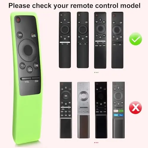 (2 Pack) Samsung pulti uchun qopqoq Silikon himoya qutisi Samsung TV pulti qopqog'i BN59 seriyasi bilan mos keladi Qorong'uda porlaydigan pult qoplamasi - OMAIC (1)