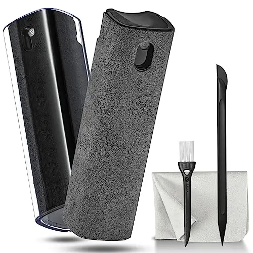 2 Pack Screen Cleaner Spray and Wipe for Laptop Monitor and Car Screens, Phone Touchscreen Mist Cleaning Kit for Cellphone, Tablet, PC, Computer, LCD, Eyeglass, iPhone, iPad, Mac Pro - Black and Grey - 1