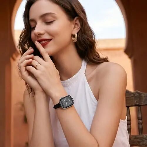 2-pack Slim Leather Band Compatible with Apple Watch Bands for women | Top Genuine Leather Wristband,Slim Thin Strap for iWatch SE Series 11/10/9/8/7/6/5/4/3/2/1,38/40/41/42/44/45/46mm - 2-Pack (1)
