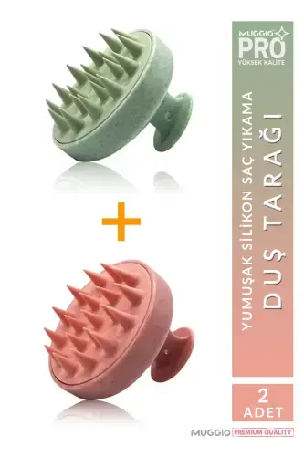 2 Pack Soft Silicone Scalp Massage Shampoo Shower Brush - 7