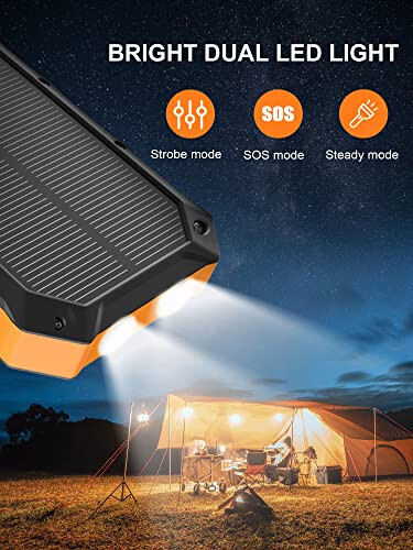 2 Pack Solar Power Bank 49800mAh + Portable Solar Charger 42800mAh with USB-C Port/LED Flashlight for Camping Travel Outdoor Activities - 6