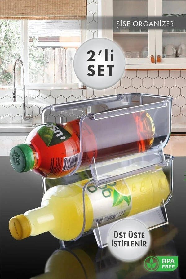 2 Pack Stackable Bottle Organizer Clear Shelf 50819 - 7
