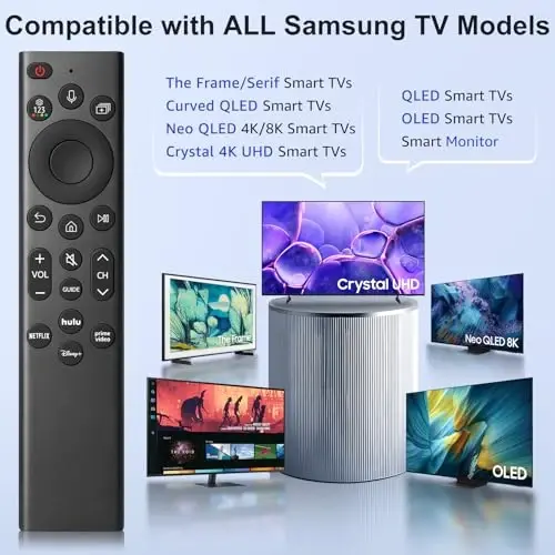 【2 Pack】 Voice Remote Replacement for Samsung-TV-Remote-Control, Compatible with All Samsung Frame Neo QLED UHD 4K 8K Series Smart TVs with Voice Control and 2-Year Warranty - 3