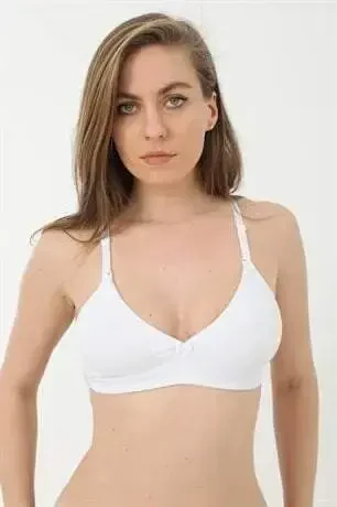 2 Pack White Nursing Bra Cotton Lycra - 4