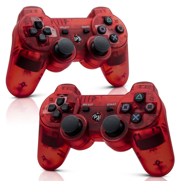 2 Pack Wireless Controller for PS3, Playstation 3 Controller with Double Shock and 6-Axis Motion - 1