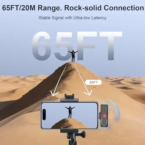 2-Pack Wireless Mini Lavalier Lapel Microphone for iPhone,Android Phone w/ Charging Case - 65ft Cordless Clip on Dual Mics with Noise Reduction 6H Working Time for Video Recording Vlogging,YouTube - 6