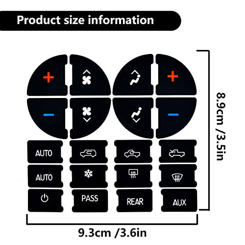 2 Packs AC Dash Button Repair Kit -Compatible with Chevy, Best for Fixing Ruined Faded A/C Control Buttons - Decal Replacement Fits Select 07-14 GM Vehicles - Car SUV Van Truck Accessories - 4