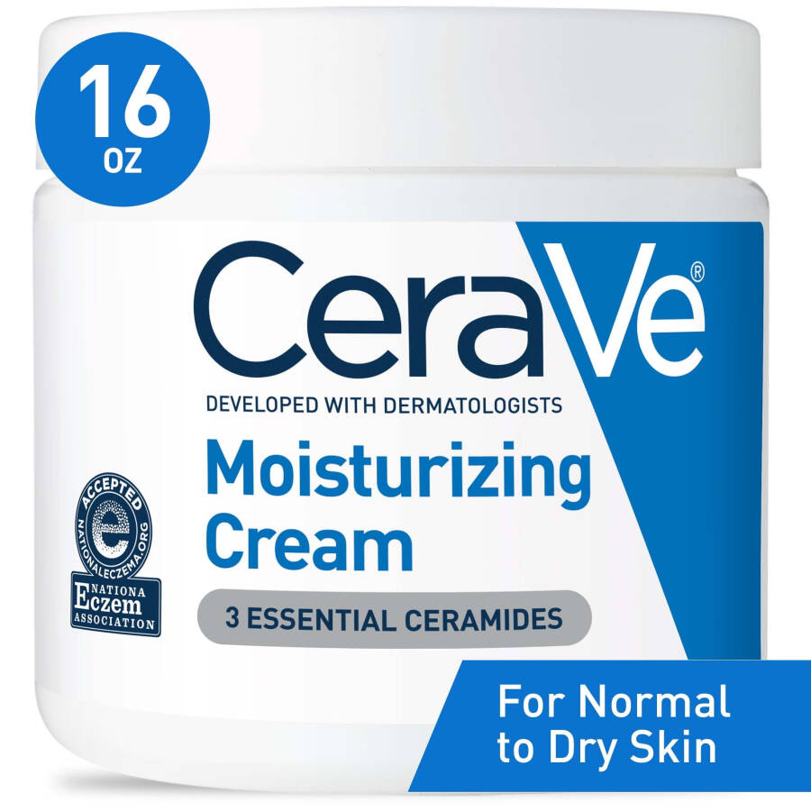 (2 paket) CeraVe Nemlendirici Krem, Normalden Çok Kuru Ciltler İçin Yüz ve Vücut Nemlendirici, 16 oz - 2