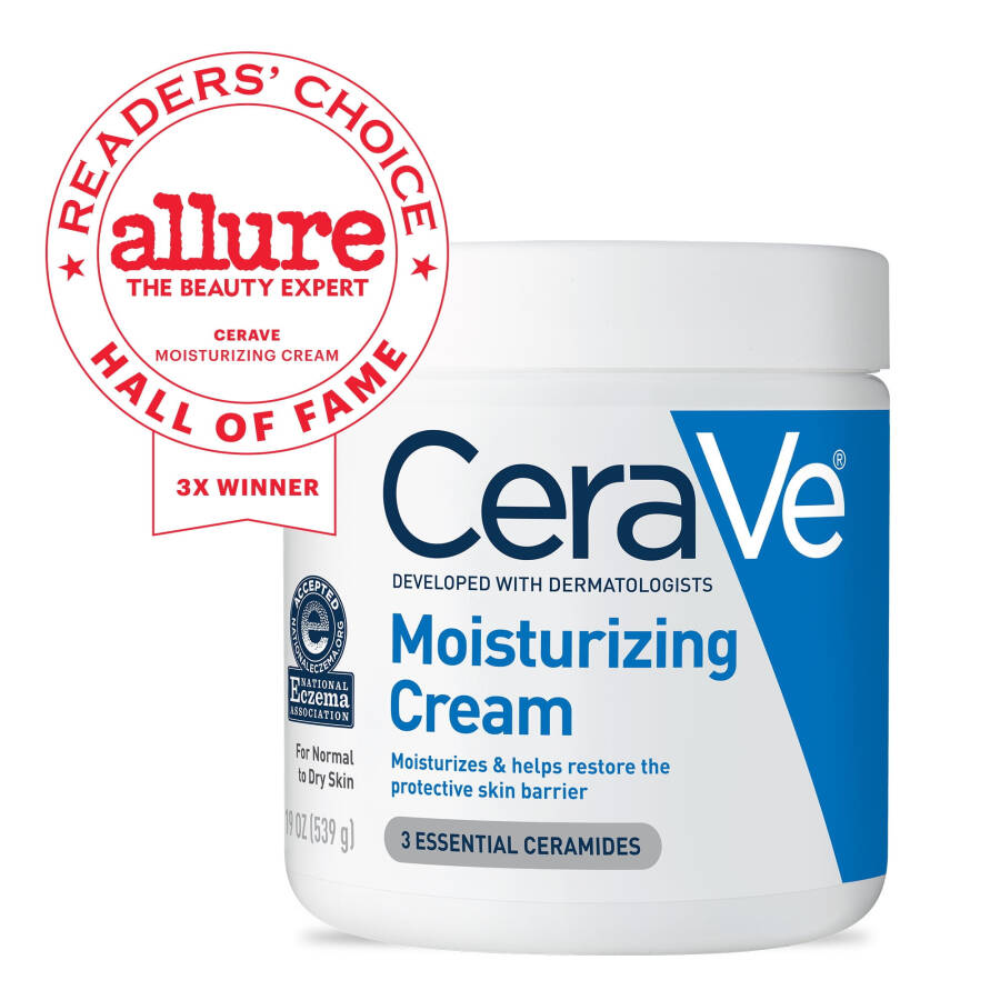 (2 paket) CeraVe Nemlendirici Krem, Normalden Çok Kuru Ciltler İçin Yüz ve Vücut Nemlendirici, 16 oz - 12