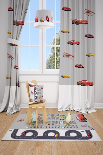 2 Panel Lightning McQueen Kids Room Set Blackout Curtain - 1